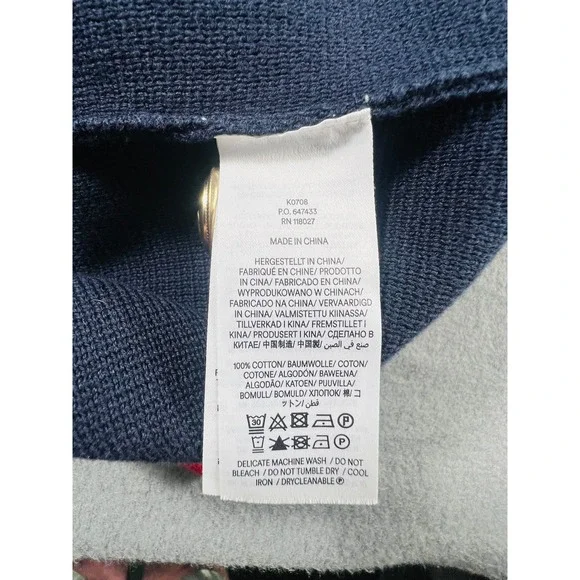 Boden Navy Cardigan Sweater Anchor Gold Buttons Nautical Trim Preppy US 20-22‎ - Picture 6 of 10